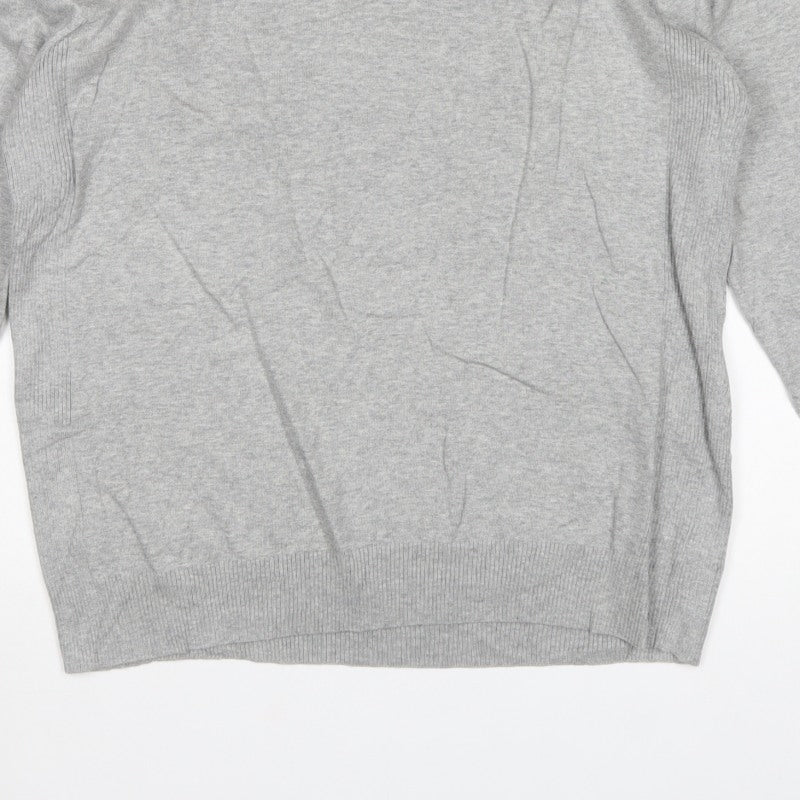 Next SP Men’s Grey V-Neck Cotton Knit Pullover Jumper Large