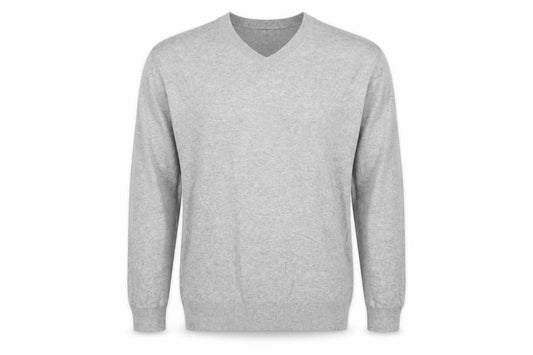 Next SP Men’s Grey V-Neck Cotton Knit Pullover Jumper Large