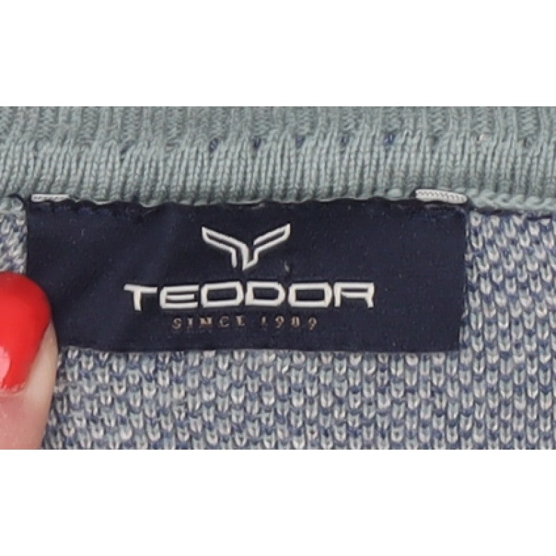 Teodor Men’s Green 2XL Argyle Diamond Crew Neck Cotton Blend Jumper