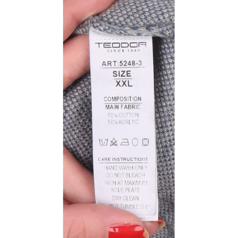 Teodor Men’s Green 2XL Argyle Diamond Crew Neck Cotton Blend Jumper