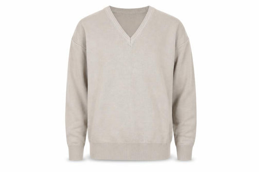 Gabicci Men’s Beige V-Neck Wool Acrylic Pullover Jumper Size M