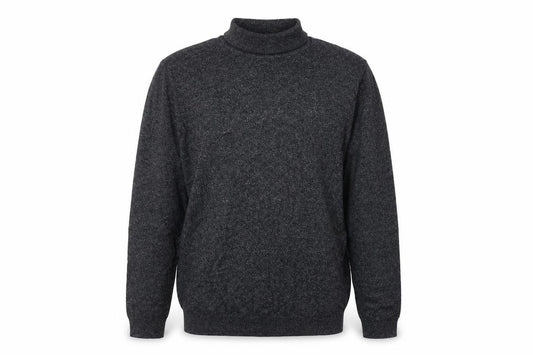 Next Men’s Grey M Roll Neck Cotton Blend Knit Pullover Jumper