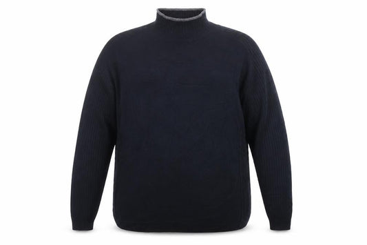 Next Men’s Blue 2XL High Neck Pullover Cotton Knit Jumper