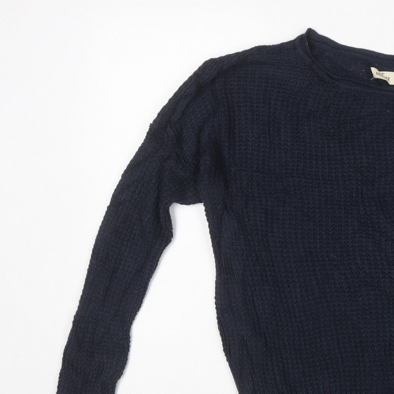 Hollister Women’s Blue XS Cable Knit Crew Neck Pullover Jumper