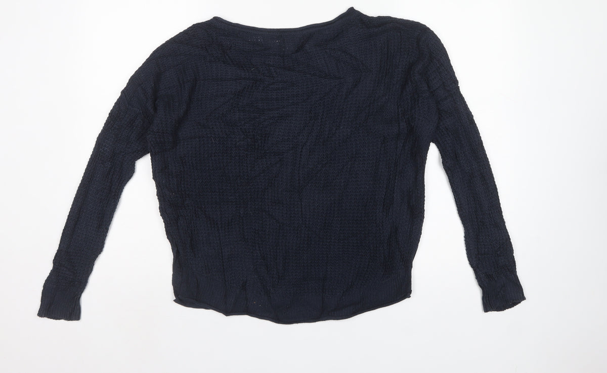 Hollister Women’s Blue XS Cable Knit Crew Neck Pullover Jumper