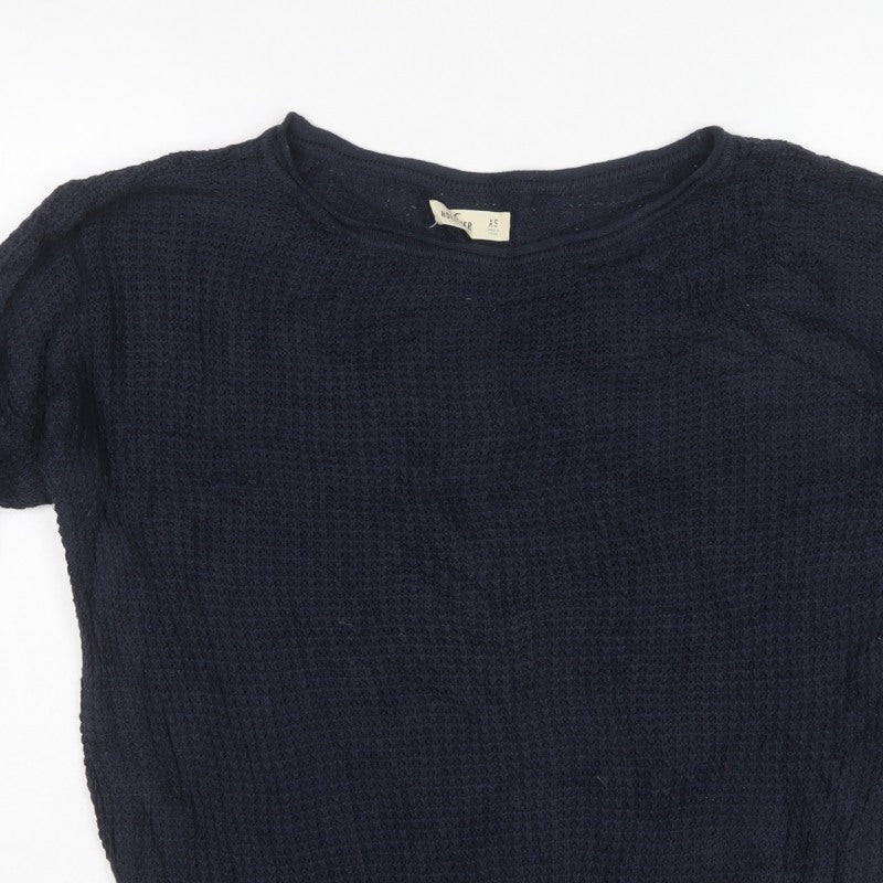 Hollister Women’s Blue XS Cable Knit Crew Neck Pullover Jumper