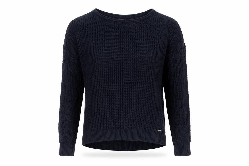 Hollister Women’s Blue XS Cable Knit Crew Neck Pullover Jumper