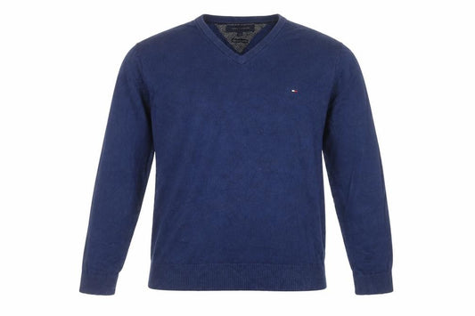 Tommy Hilfiger Men’s Blue L Pima Cotton Cashmere V-Neck Jumper