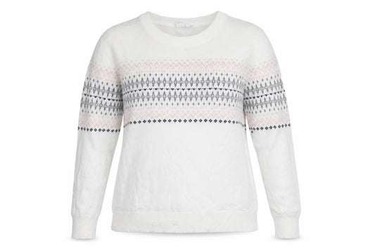 GAP Women’s White Fair Isle Cotton Knit Crew Neck Jumper Size M