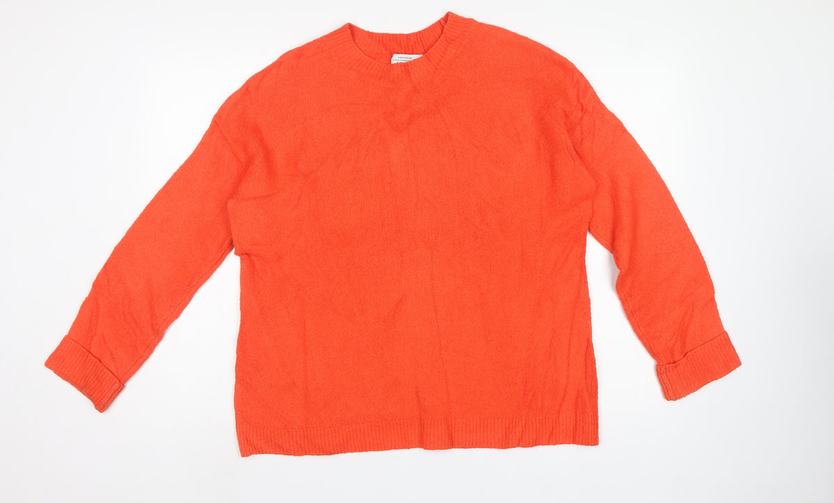 & Other Stories Women Orange M Crew Neck Knit Pullover Jumper