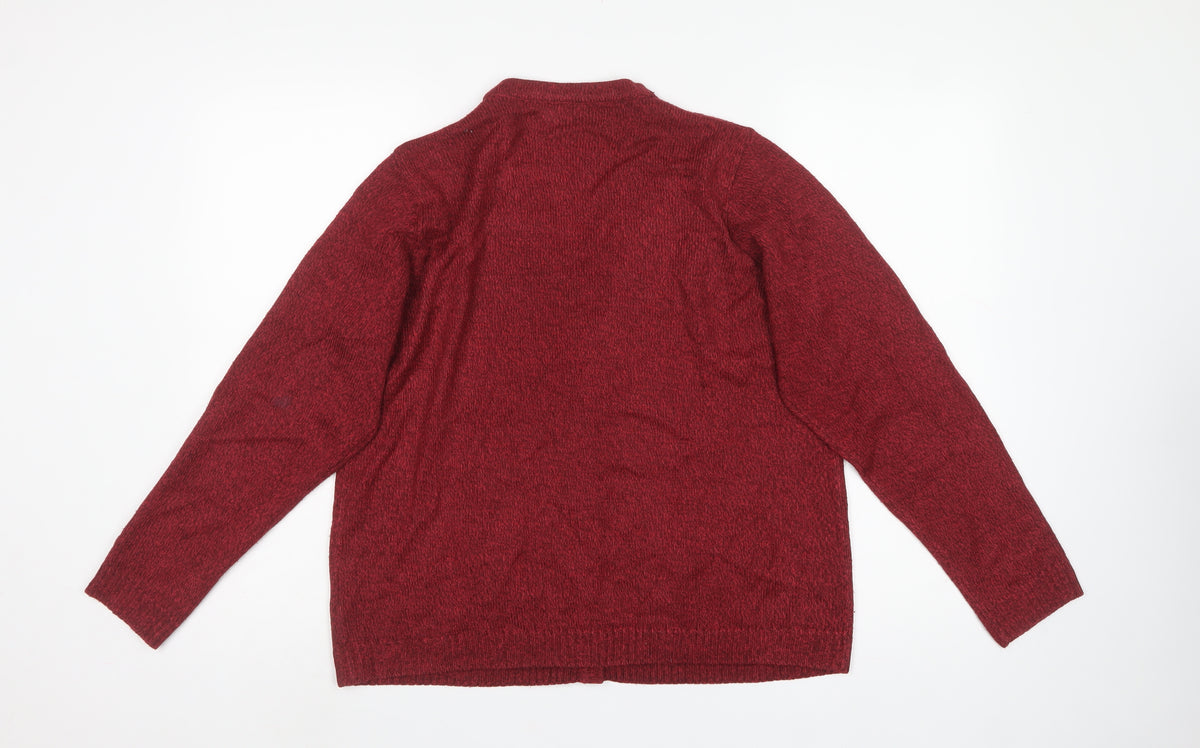 Honor Millburn Women’s Red Size 14 V-Neck Button Knit Cardigan Pockets