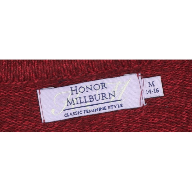 Honor Millburn Women’s Red Size 14 V-Neck Button Knit Cardigan Pockets