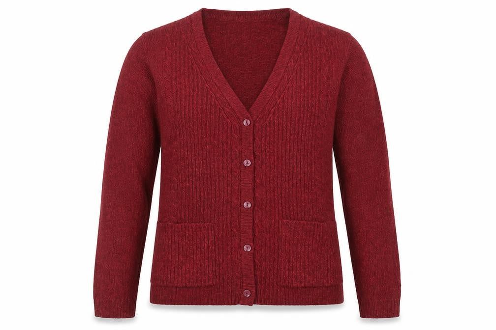Honor Millburn Women’s Red Size 14 V-Neck Button Knit Cardigan Pockets