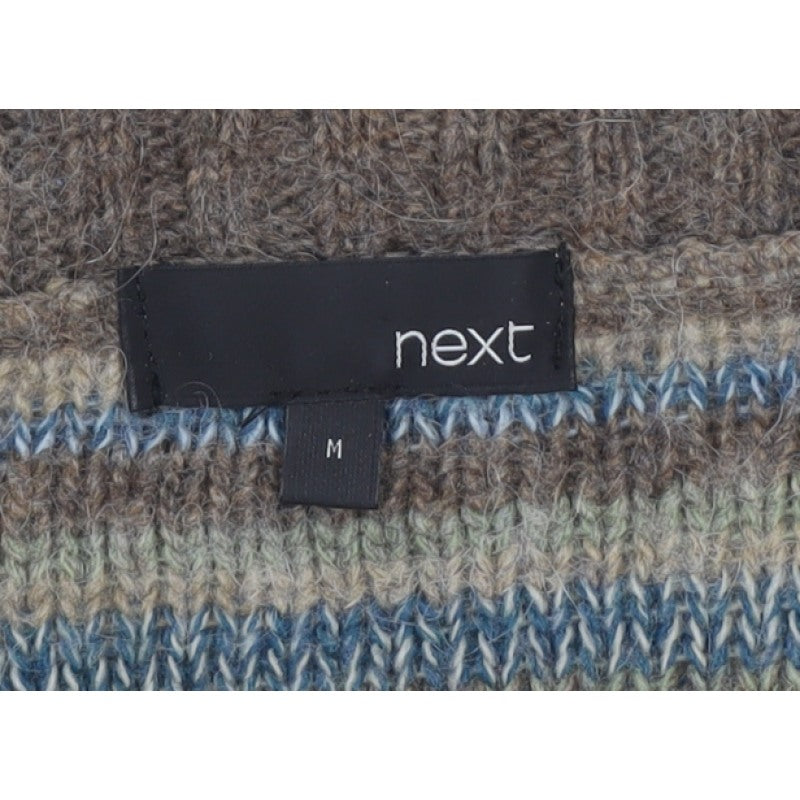 Next Women Multicoloured M Alpaca Blend Striped V-Neck Cardigan