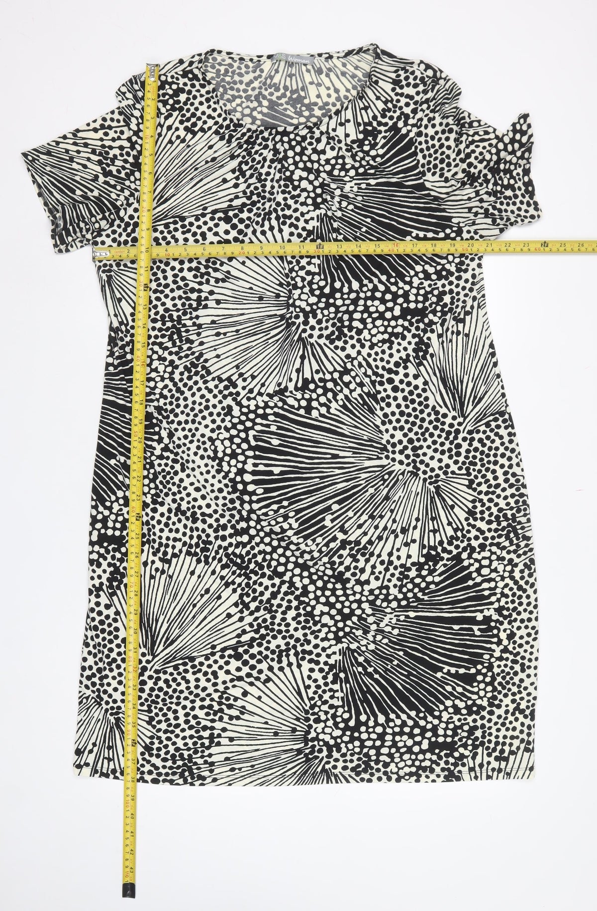 Marks & Spencer Women Black UK 20 Geometric Shift Dress