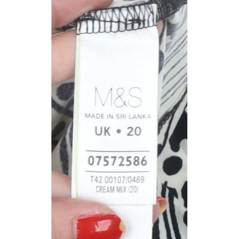 Marks & Spencer Women Black UK 20 Geometric Shift Dress