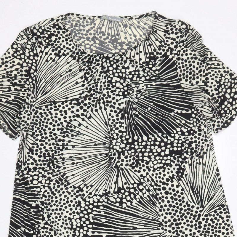 Marks & Spencer Women Black UK 20 Geometric Shift Dress