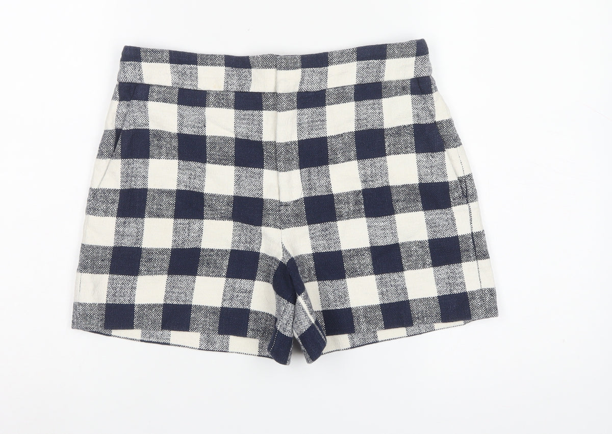 Zara Woman Multicoloured Check High Waist Shorts M