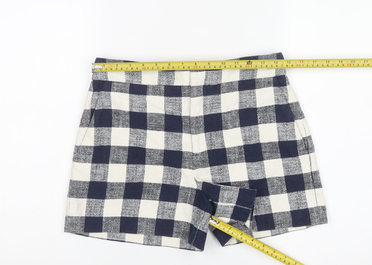 Zara Woman Multicoloured Check High Waist Shorts M