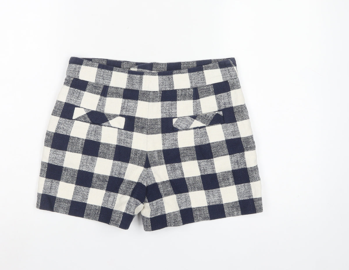 Zara Woman Multicoloured Check High Waist Shorts M