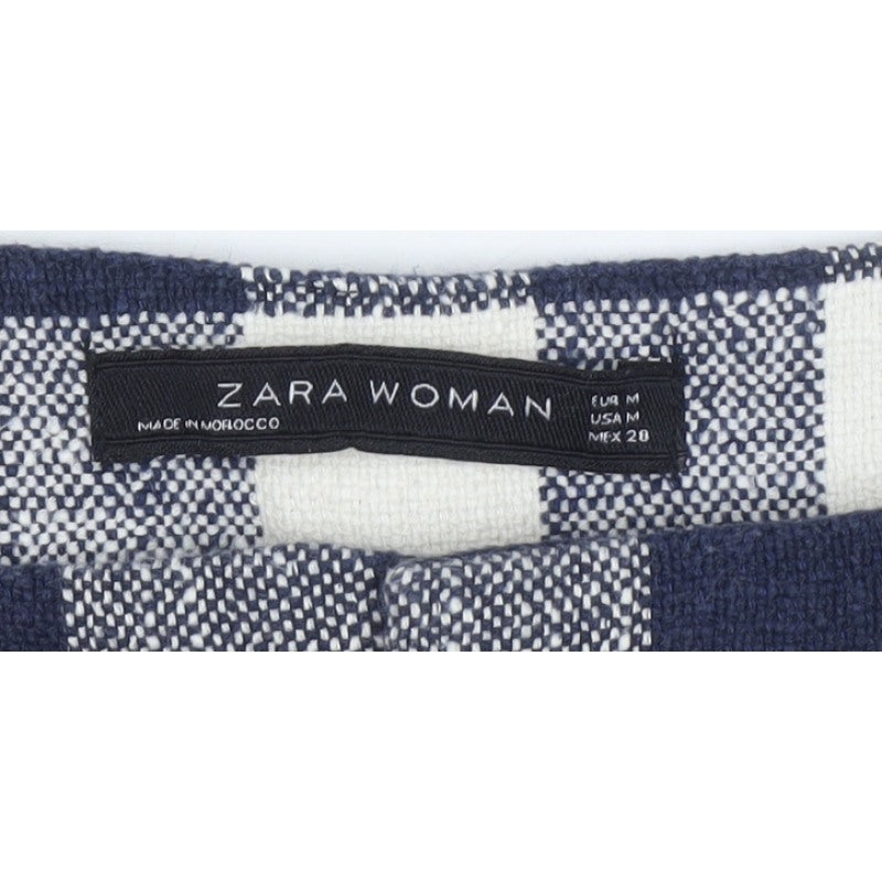 Zara Woman Multicoloured Check High Waist Shorts M