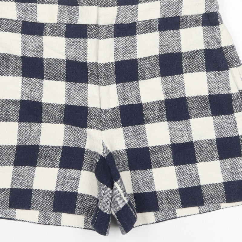 Zara Woman Multicoloured Check High Waist Shorts M
