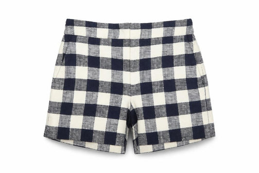 Zara Woman Multicoloured Check High Waist Shorts M