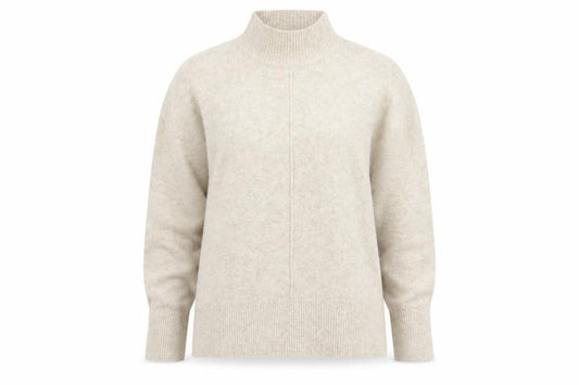 M&S Women’s Beige Oatmeal Mock Neck Knit Jumper Size M