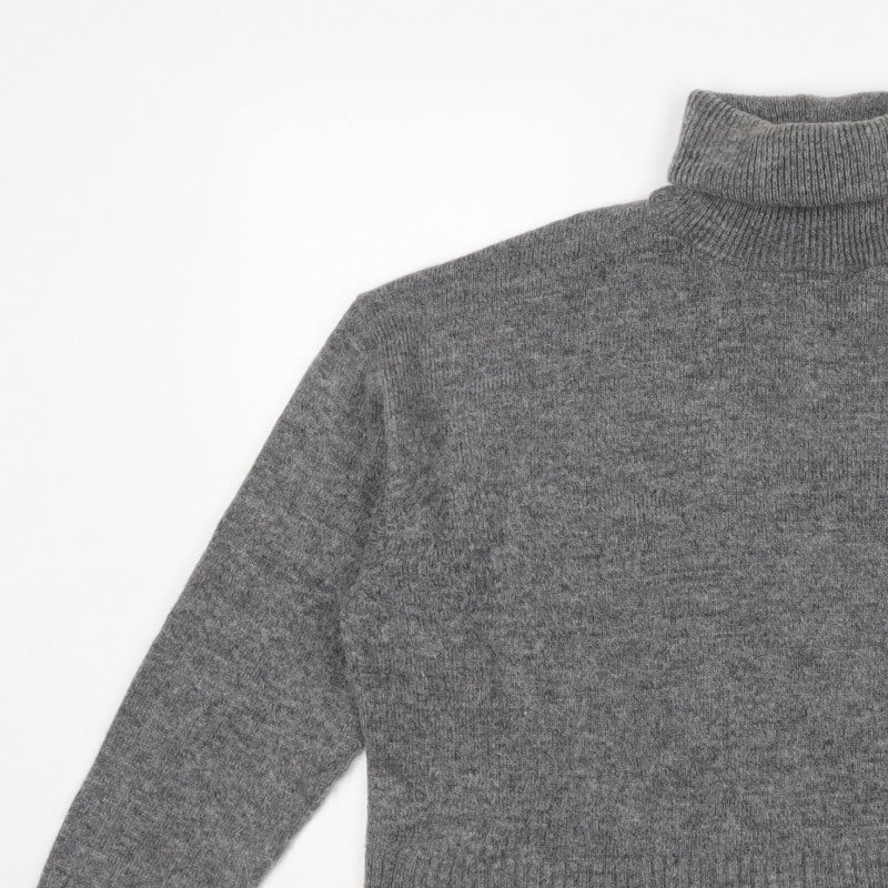 Zara Women Grey UK 12 Roll Neck Knit Pullover Jumper Long Sleeve