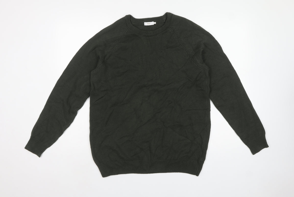 Cotton Traders Men’s Green Cotton Crew Neck Pullover Jumper M