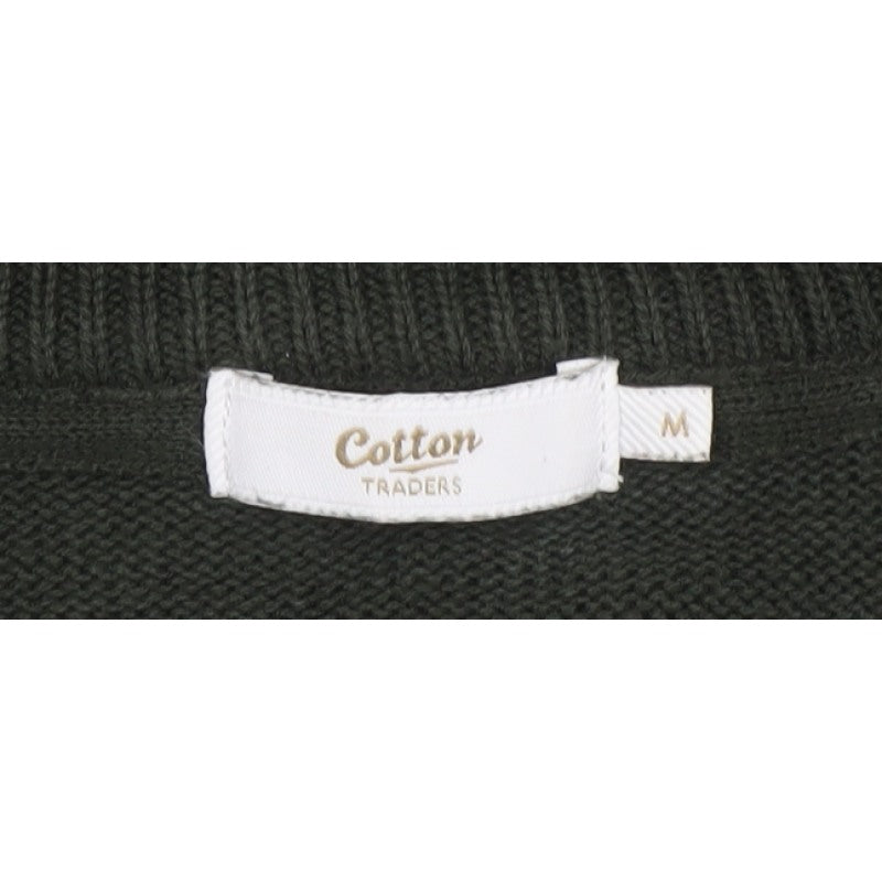 Cotton Traders Men’s Green Cotton Crew Neck Pullover Jumper M