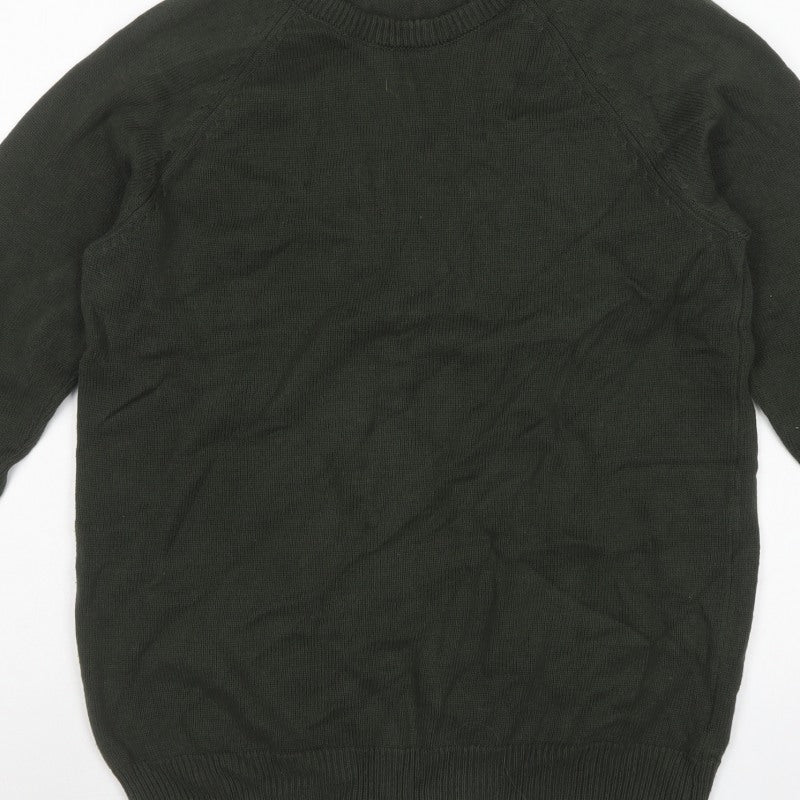 Cotton Traders Men’s Green Cotton Crew Neck Pullover Jumper M