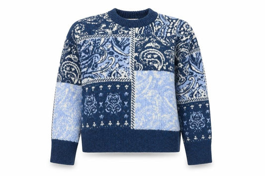 Next Women’s Blue Fair Isle Animal Knit Crew Neck Jumper Size M