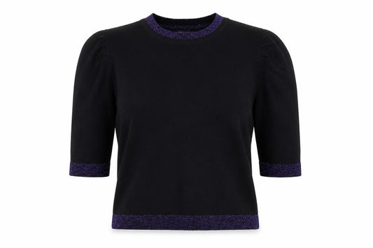 Marks and Spencer Women’s Navy UK 8 Glitter Trim 3/4 Sleeve Jumper