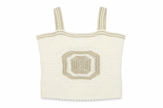 Marks and Spencer Women Ivory XL Crochet Knit Cropped Cami Top