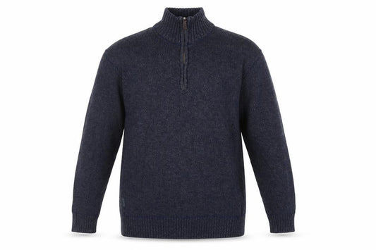 Mountain Warehouse Men's Blue L 1/4 Zip High Neck Knit Jumper