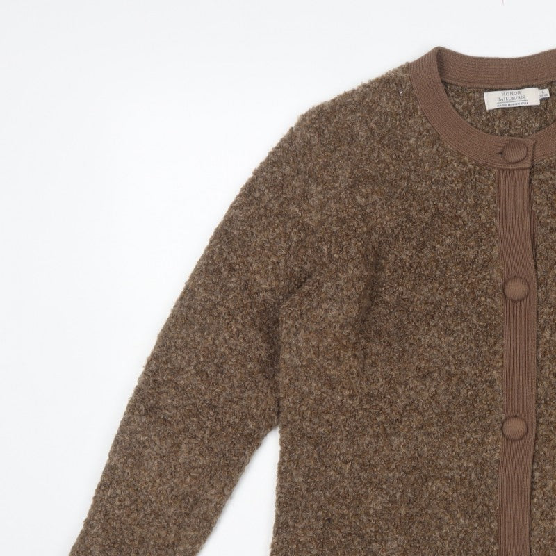 Honor Millburn Women Brown Size 18 Button Knit Cardigan