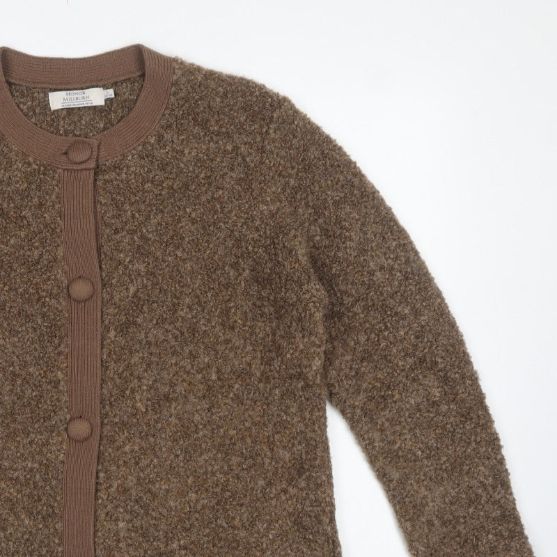 Honor Millburn Women Brown Size 18 Button Knit Cardigan