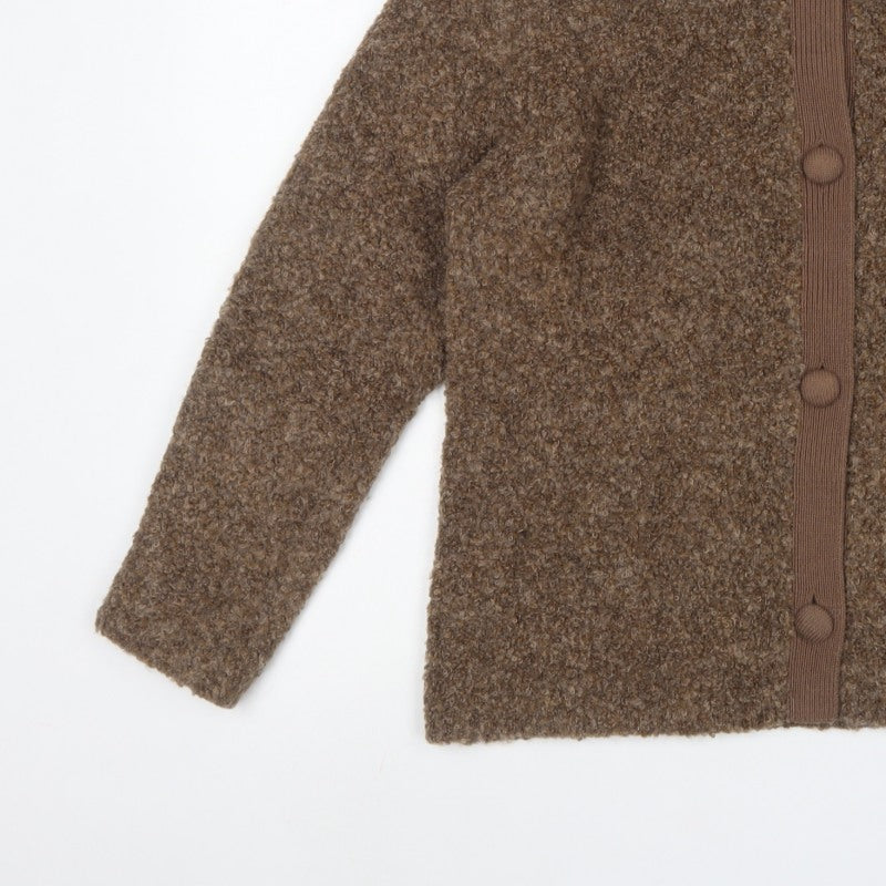 Honor Millburn Women Brown Size 18 Button Knit Cardigan