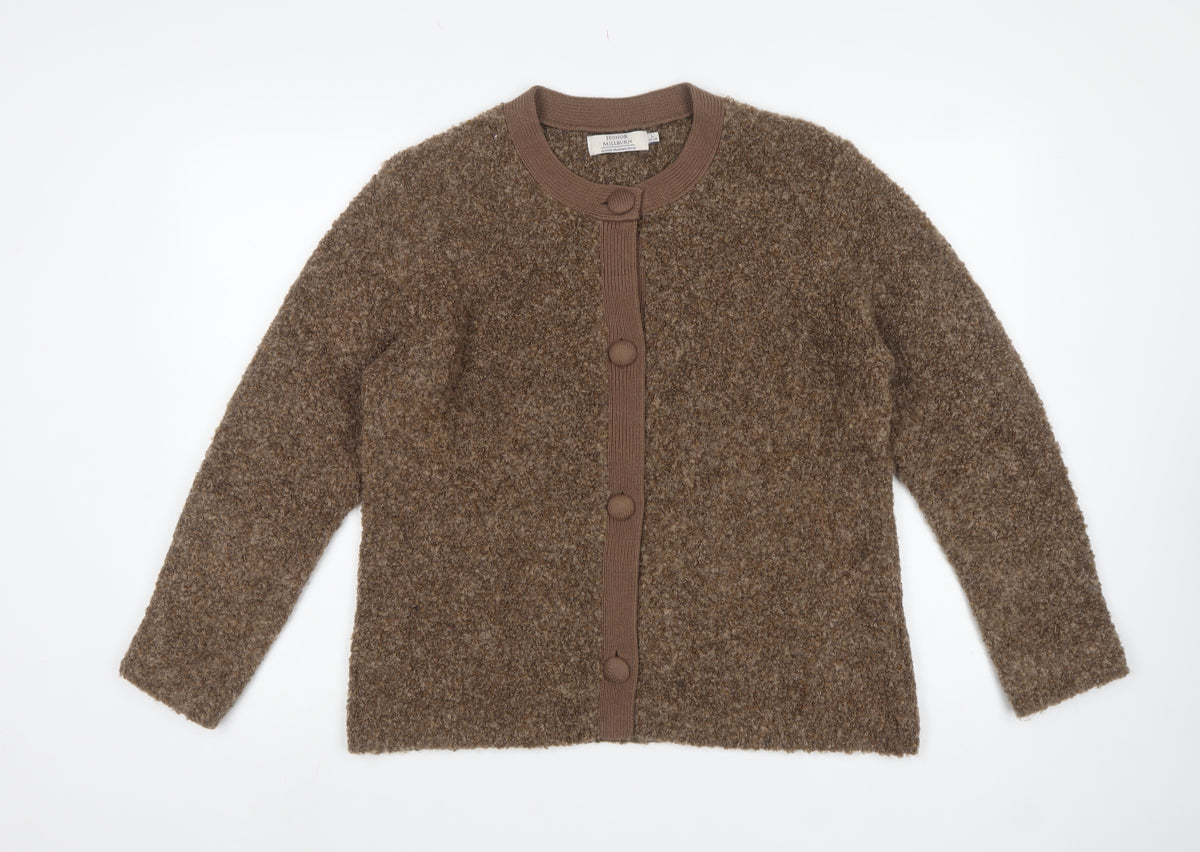 Honor Millburn Women Brown Size 18 Button Knit Cardigan