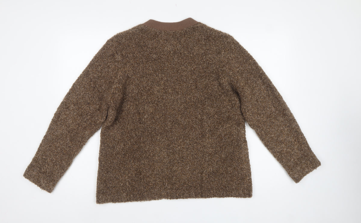 Honor Millburn Women Brown Size 18 Button Knit Cardigan
