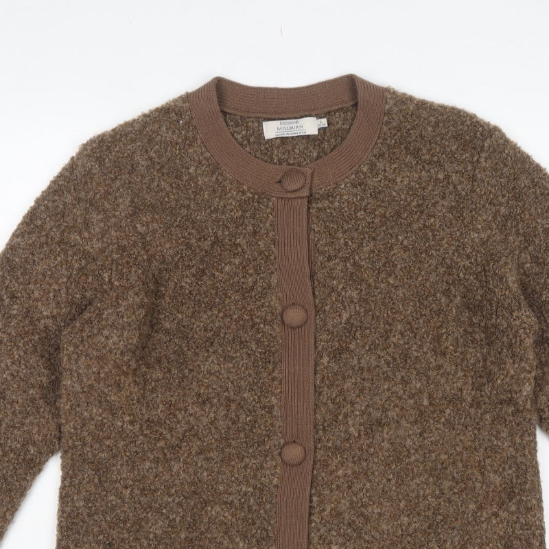 Honor Millburn Women Brown Size 18 Button Knit Cardigan
