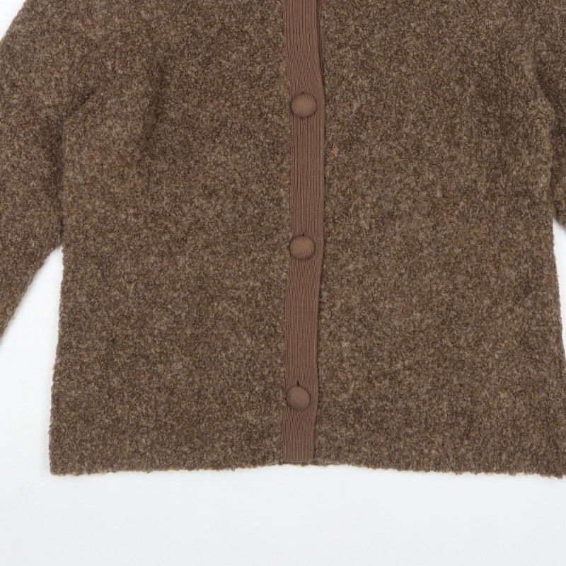 Honor Millburn Women Brown Size 18 Button Knit Cardigan