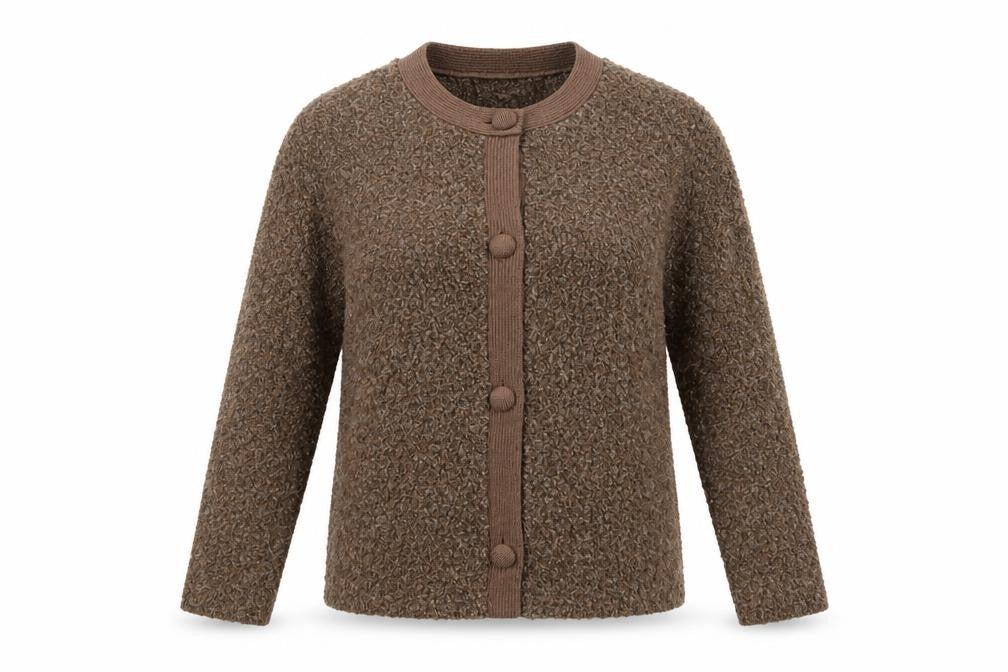Honor Millburn Women Brown Size 18 Button Knit Cardigan