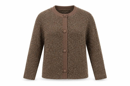 Honor Millburn Women Brown Size 18 Button Knit Cardigan