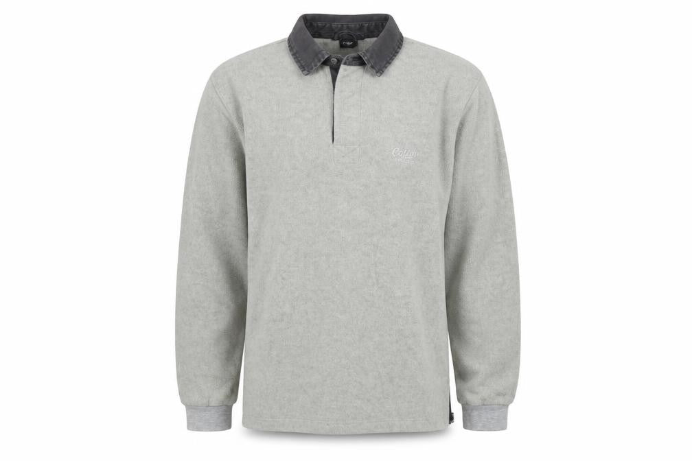 Cotton Traders Men’s Grey S Fleece Collared Henley Sweatshirt