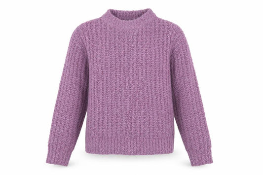 M&S Womens Purple Size 12 Chunky Knit Mock Neck Pullover Jumper