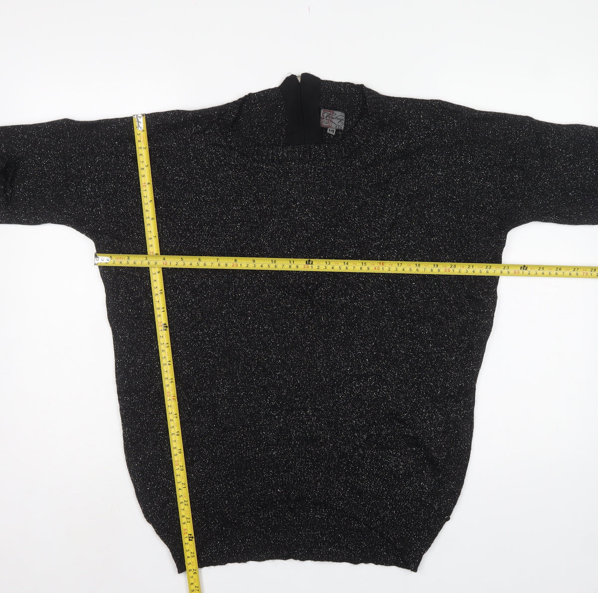 Perception Women’s Black Metallic Knit 1/4 Zip Jumper UK 14