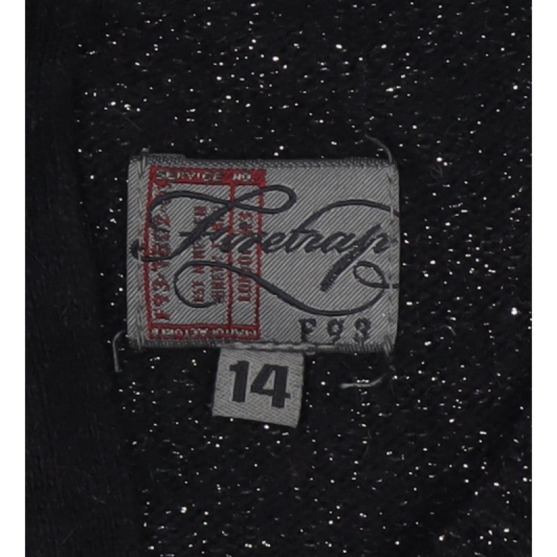 Perception Women’s Black Metallic Knit 1/4 Zip Jumper UK 14