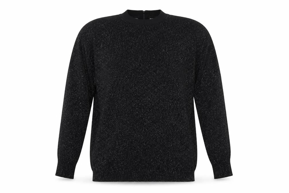 Perception Women’s Black Metallic Knit 1/4 Zip Jumper UK 14